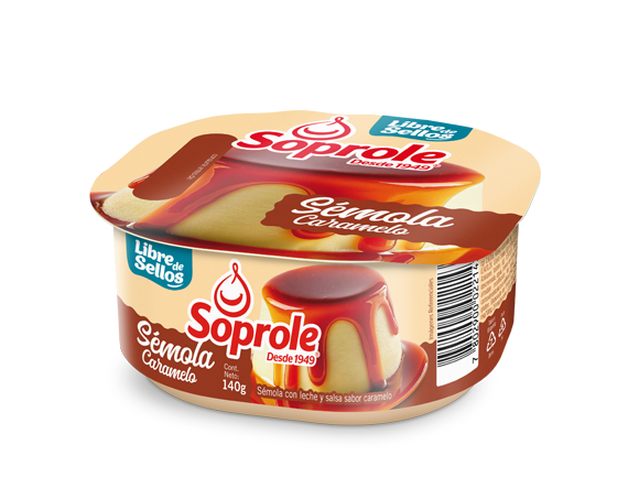 Sémola con leche salsa caramelo
